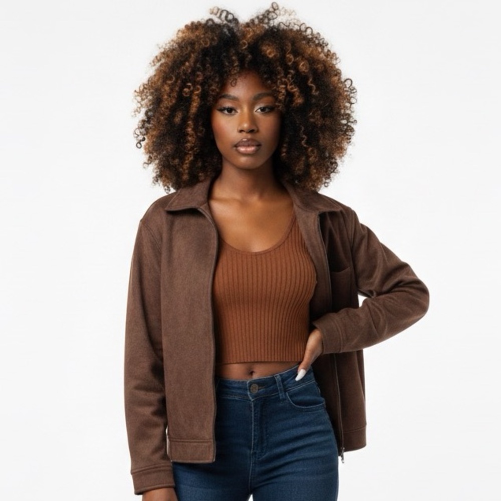 Elegant Brown Women's Skinny Jacket